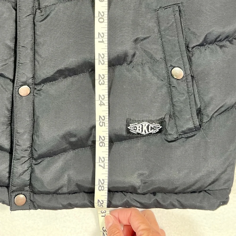 BROOKLYN CLOTH Men’s Black and Grey Zip Up Puffer Vest Gorpcore Size Extra Large